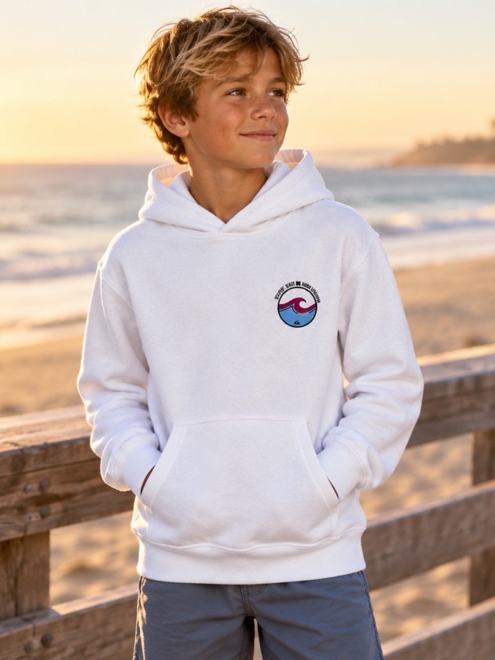 Quiksilver Newport Beach Junior Lifeguard Hoodie Youth S/10 NWT White